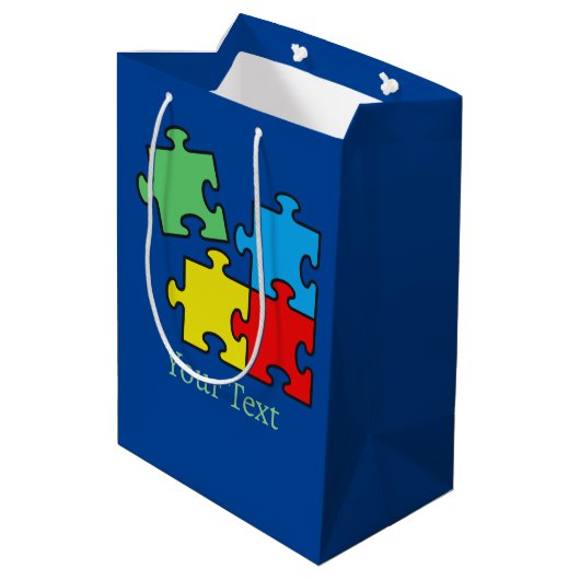 Jigsaw Puzzle Pièces Design Cadeau Sac (Dos Angle)
