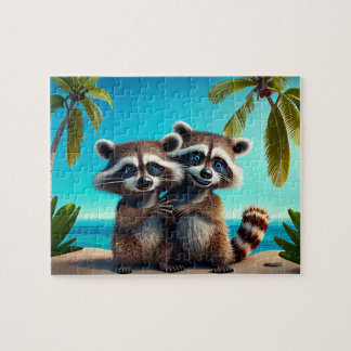 Jigsaw Puzzle pour enfants Raccoons - Tropical