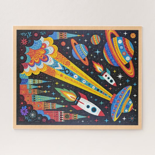 JIGSAW PUZZLE - Retro Space Legpuzzel (Horizontaal)