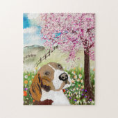 Jigsaw Puzzle Spring 2020 Blossoms et Beagle (Vertical)
