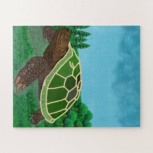 Jigsaw Turtle. Legpuzzel (Horizontaal)