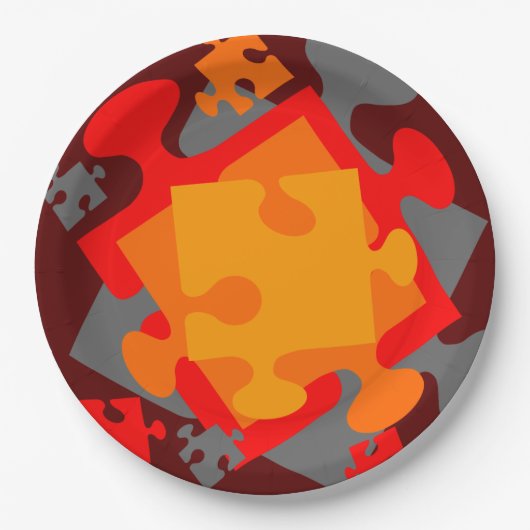 Jigzaag Jumble Papieren Bordje (Voorkant)