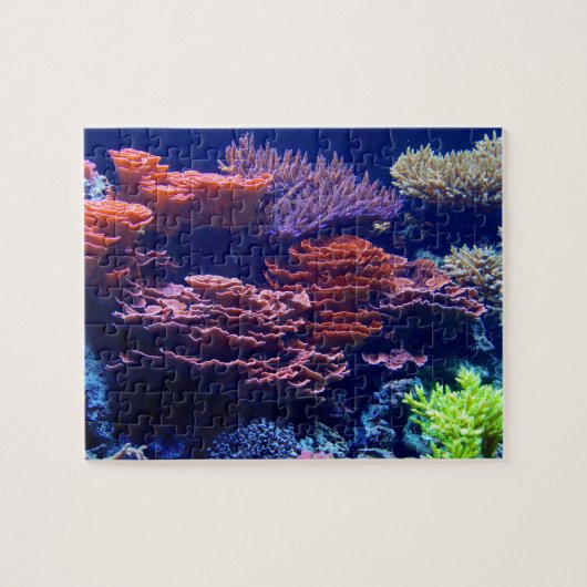 Jigzaag, prachtige kleurrijke onderwaterscène op d legpuzzel (Horizontaal)