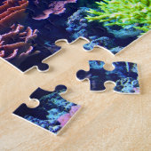Jigzaag, prachtige kleurrijke onderwaterscène op d legpuzzel (Zijkant)