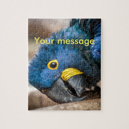Jigzaag puzzel schatblauwe Hyacinth Macaw parrot (Verticaal)