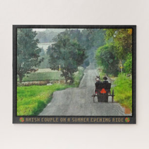 Jigzaag puzzle amish Couple op Summer Evening Ride Legpuzzel