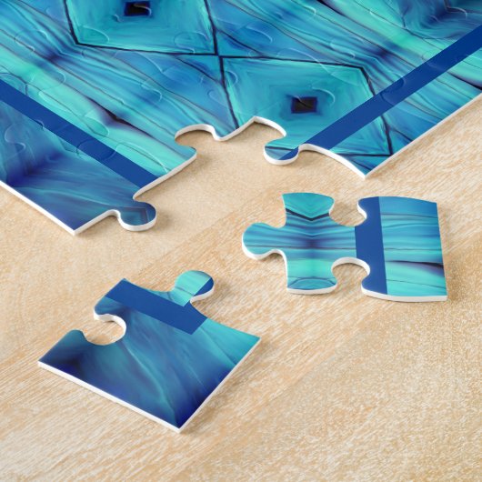 Jigzaag Puzzle Blue Morpho Butterfly Legpuzzel (Zijkant)