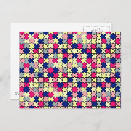 Jigzaag Puzzle Briefkaart (Voorkant / Achterkant)