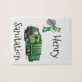 Jigzaag Puzzle Garbage Truck Legpuzzel (Horizontaal)