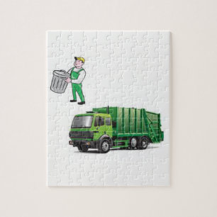 Jigzaag Puzzle Garbage Truck Legpuzzel