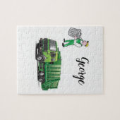 Jigzaag Puzzle Garbage Truck Legpuzzel (Horizontaal)