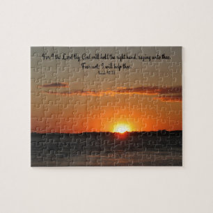 Jigzaag Puzzle met Sunset Photo & Bible Quote Legpuzzel
