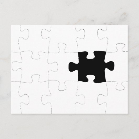 Jigzaag Puzzle met verdwenen stuk Briefkaart (Voorkant)