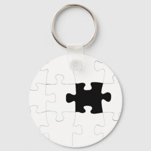 Jigzaag Puzzle met verdwenen stuk Sleutelhanger