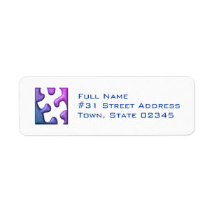 Jigzaag Puzzle Piece Return Address Label