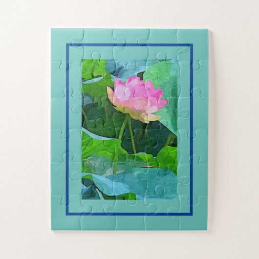 Jigzaag Puzzle Pink Lotus Legpuzzel (Verticaal)