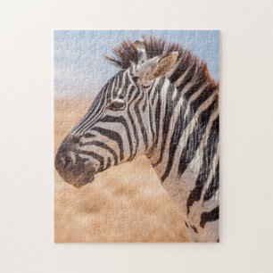Jigzaag puzzle Portret van een Zebra Legpuzzel