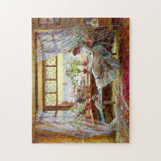 Jigzaag Puzzle "Reading by the Window" Legpuzzel (Verticaal)
