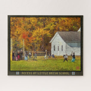 Jigzaag Puzzle Recess van Little Amish School Legpuzzel