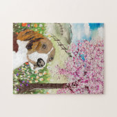 Jigzaag Puzzle Spring 2020 Blossom en Beagle Legpuzzel (Horizontaal)