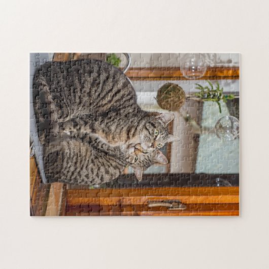 Jigzaag Puzzle van twee katten samen Legpuzzel (Horizontaal)