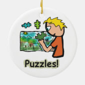 Jigzaag Puzzler Puzzles Keramisch Ornament (Achterkant)