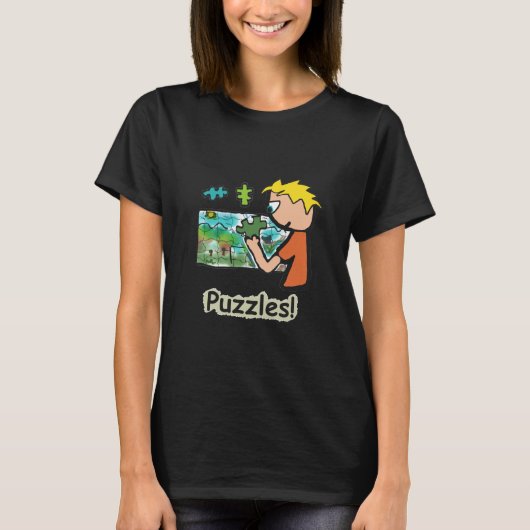 Jigzaag Puzzler Puzzles T-shirt (Voorkant)