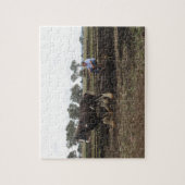 Jigzaag van een ontwerppaard op het werk legpuzzel (Verticaal)