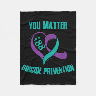 Jij 988 Suicidepreventie-bewustzijnslint komma Fleece Deken
