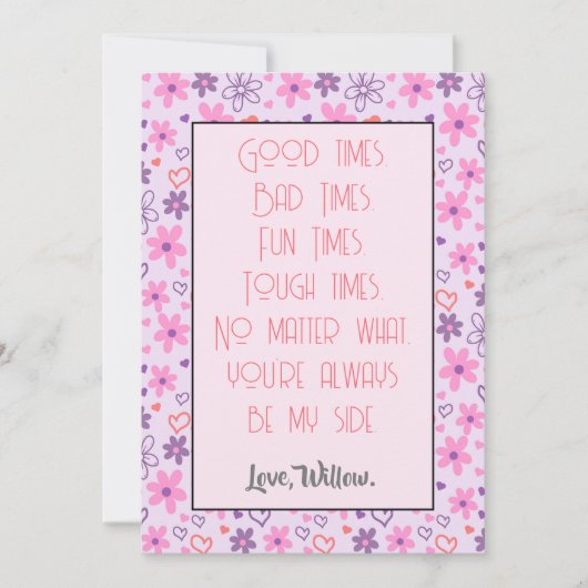 Jij bent altijd aan mijn zijde Valentijn Feestdagenkaart (Voorkant)