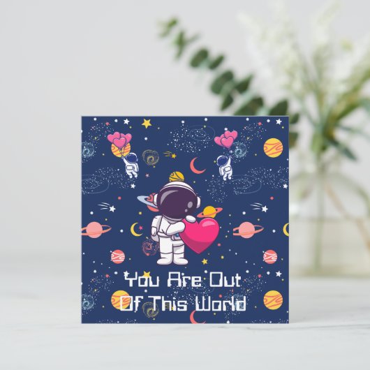 Jij bent buiten deze wereld! - Valentijnsdag met r Feestdagenkaart (Staand voorkant)