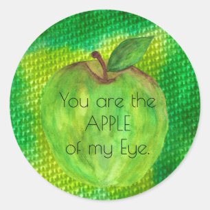 Jij bent de appel van mijn Eye Green Apple Ronde Sticker