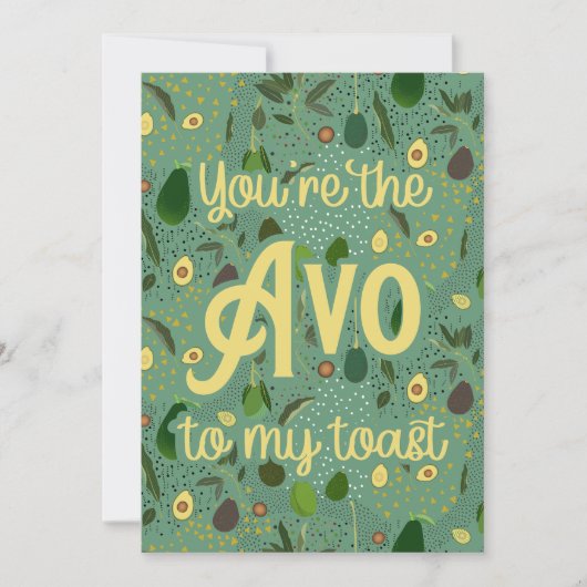 "Jij bent de 'avo' naar mijn toast" Bedankkaart (Voorkant)