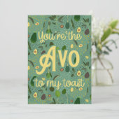 "Jij bent de 'avo' naar mijn toast" Bedankkaart (Staand voorkant)