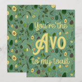 "Jij bent de 'avo' naar mijn toast" Bedankkaart (Voorkant / Achterkant)