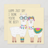 Jij Bent De Beste Llama's Feestdagenkaart (Voorkant / Achterkant)