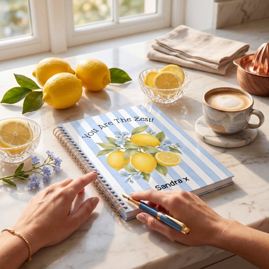 Jij Bent De Citroen Bloemrijke Streep Design Notitieboek