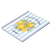 Jij Bent De Citroen Bloemrijke Streep Design Notitieboek (Linkerzijde)