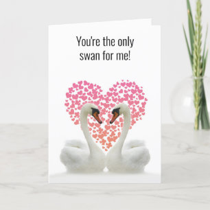 Jij bent de enige zwaan voor mij Valentijnsdag Car Feestdagen Kaart