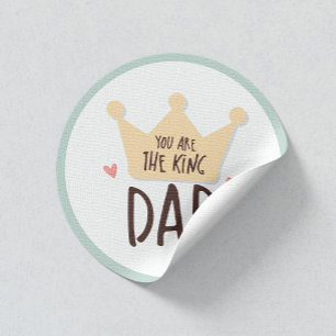 Jij bent de koningsvader - vaderdag - kroon ronde sticker