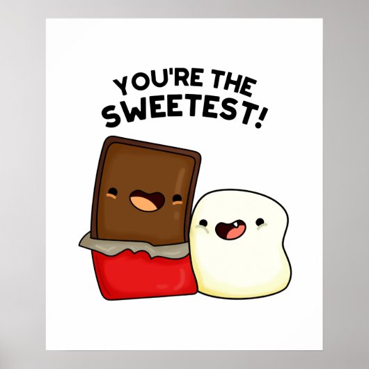 Jij bent de liefste grappigste Marshmallow Pun Poster (Voorkant)