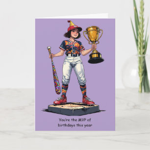 Jij bent de MVP van Verjaardag Honkbal Ontwerp Kaart