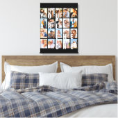 Jij bent de One Romantic 20 Photo Collage Black Canvas Afdruk (Insitu (Slaapkamer))