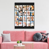 Jij bent de One Romantic 20 Photo Collage Black Canvas Afdruk (Insitu (Woonkamer))