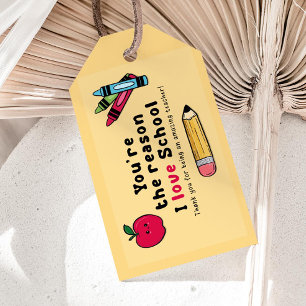 Jij Bent de Reden dat ik van School Houd Docenten Cadeaulabel