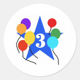 Jij bent de ster 3e verjaardag ronde sticker