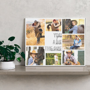 Jij bent de ware 7 Foto Collage Grijs Marmer Canvas Afdruk