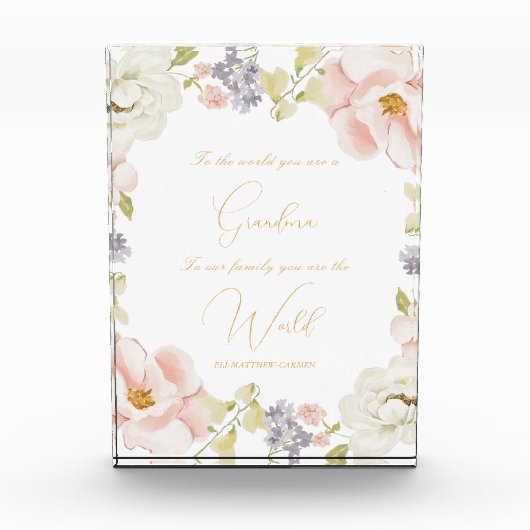 Jij bent de wereld Oma Boodschap Fotoblokken (Voorkant)