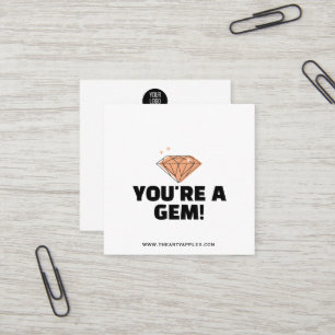 Jij Bent Een Juweel Bedankkaart Sieraden Korting Vierkante Visitekaartje