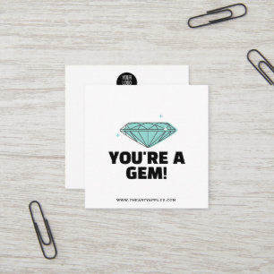 Jij Bent Een Juweel Bedankt Kaart Sieraden Korting Vierkante Visitekaartje